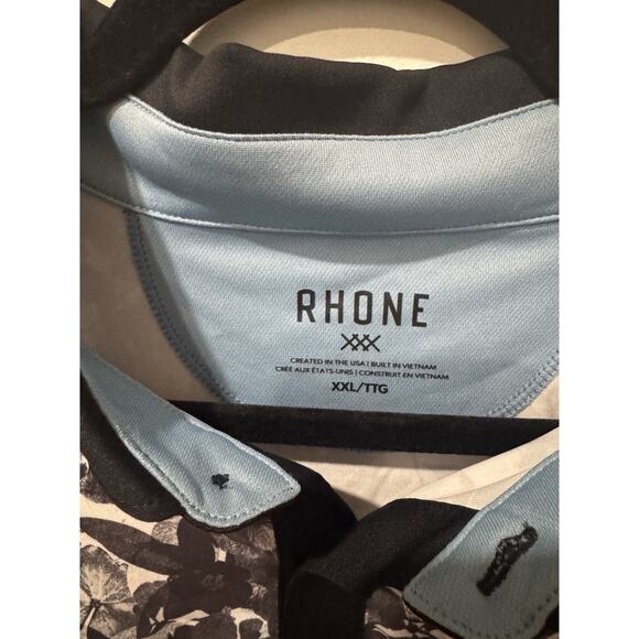 Rhone 2x Golf Sport Polo Men’s Xxl Sleet Gray Floral Camo Golf Outdoor Active - Picture 6 of 6